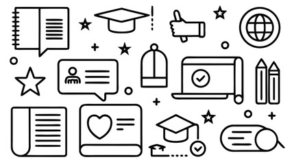 Minimalist Online Education Icon Set