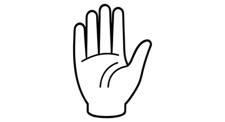 Minimalist Vector Icon of Open Hand Gesture