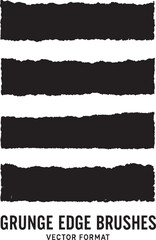 Black Torn Paper Strips - Grunge Elements for Creative Projects