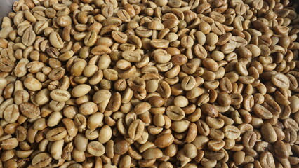 Close-Up of Raw Coffee Beans
