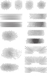 Comic Book Effects Dots, Lines, and Burst Effects vector