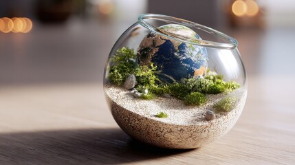 Earth miniature terrarium