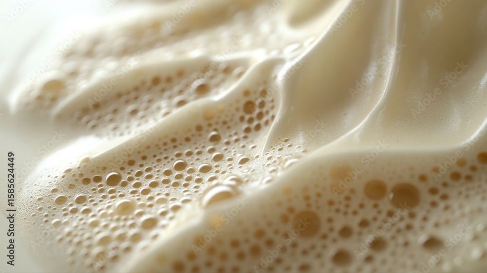 Poster abstract macro texture of creamy coffee foam foam creamy texture abstract macro froth bubbles latte