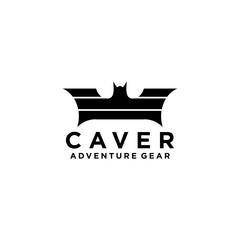 Dark bat emblem logo design
