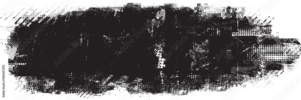 Poster grunge textured banner with rough edges. speckled texture. overlay grunge texture . simply place tex
