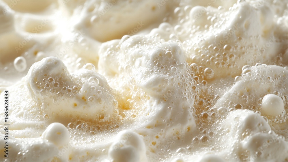 Poster macro creamy foam with bubbles texture foam bubbles texture macro creamy froth close up abstract ai