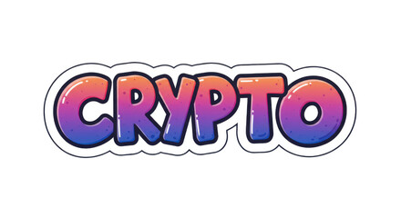 Colorful Gradient Crypto Text Graphic