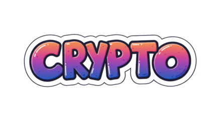 Colorful Gradient Crypto Text Graphic