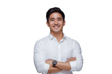 Business man, show presentation and mockup space with smile in portrait, advertising and communication in studio. Corporate opportunity, offer with information or announcement in studio for marketing