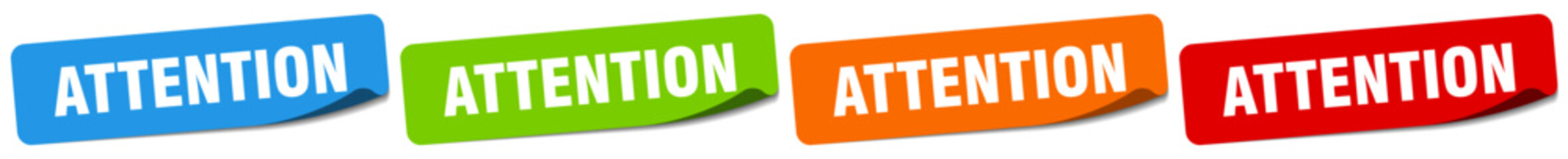 attention sticker. attention sticker set on white background