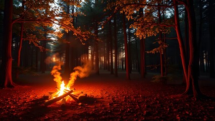 Campfire in the woods 