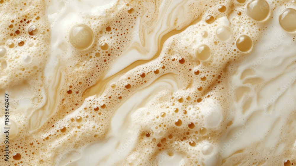 Aufkleber close up of coffee foam texture coffee foam texture close up macro abstract background pattern drink
