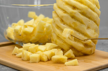 Pineapple fruit, peeled and cut into pieces