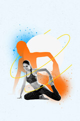 Template sketch image composite collage of health fitness warmup motivation dynamic exercise...