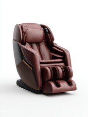 Naklejka premium Modern maroon leather massage chair