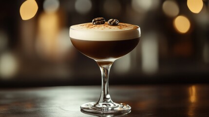 Coffee cocktail in elegant glass
