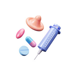 World Sexual Health Day icon isolated on transparent background, health check impotence or sexual dysfunction consult a doctor and disease treatment. Medication for erectile dysfunction. 3d rendering