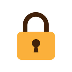 Vector illustration of a Padlock in flat style isolated in white background. Modern and minimalist chart illustration