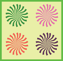 Colorful Spiral Pattern Set