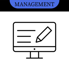 Management Line Editable Icons set. Vector illustration in modern thin line style of business icons: functions, principles, goals, and more. Pictograms and infographics for mobile apps