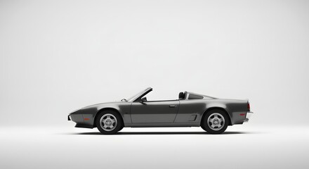 Obraz premium Classic Convertible Car in Side View with Sleek Silver Design