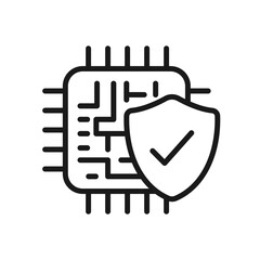 Vector illustration of a System Security in line style isolated in white background. Modern and minimalist chart illustration