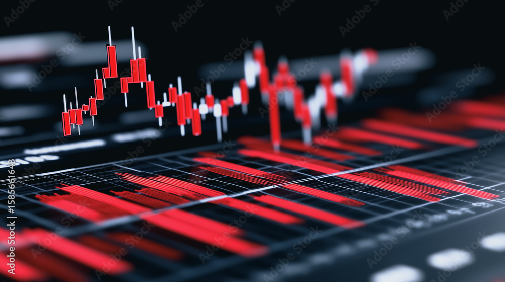 Poster market volatility: a dynamic display of financial data showcasing the unpredictable nature of the st
