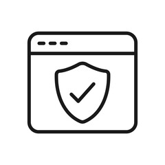 Vector illustration of a Web Security in line style isolated in white background. Modern and minimalist chart illustration