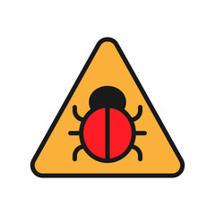 Vector illustration of a Debugging in solid line style isolated in white background. Modern and minimalist chart illustration