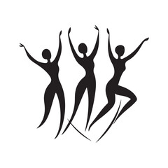 Vector illustration of a silhouette of a dancer in a dynamic and expressive pose, showcasing the beauty of dance movements. Isolated on a white background.