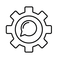 Gear with speech bubble icon