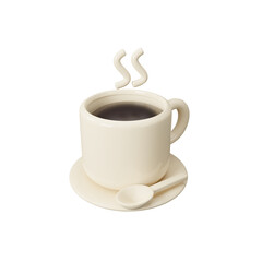 Coffee day icon isolated on transparent background, International Coffee Day, coffee shop concept. Have a nice day for graphic illustration for social media ads. Logo, icon or template. 3d rendering