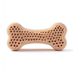 Beige dog bone toy with textured surface