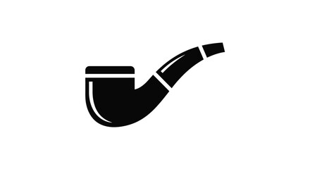 Minimalist illustration of a classic pipe icon in black and white design