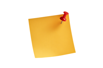 Blank yellow sticky note pinned on a dark background.