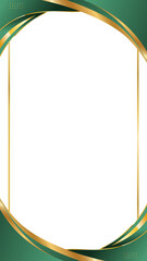 Elegant Green and Gold Abstract Frame with Modern Design