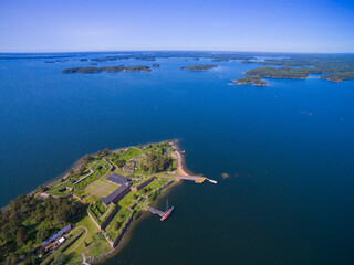 Aerial view of Svartholm fortress in Loviisa, Finland