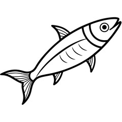 Minimal Sardine Line Art