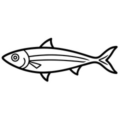 Minimal Sardine Line Art