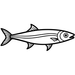 Minimal Sardine Line Art
