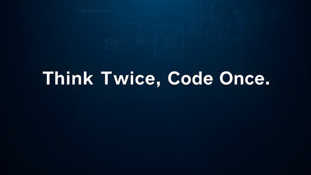 Think Twice Code Once – Motivational Programming Wallpaper in 4K

Dark Blue Gradient Background with Coding Quote – Developer Desktop Art

Minimalist Code Quote Wallpaper – Think Twice Code Once in 8K