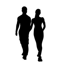 Couple in love shadow shape silhouette.
