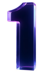 3d blue number 1 png transparent 