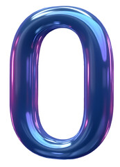 3d blue number 0 png transparent 