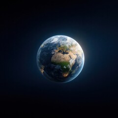 Fototapeta premium Beautiful View of Earth from Space with Bright Lights and Shadows