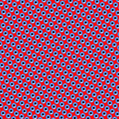 Seamless Hypnotic Eye Pattern Background – Blue and Pink Optical Abstract Design