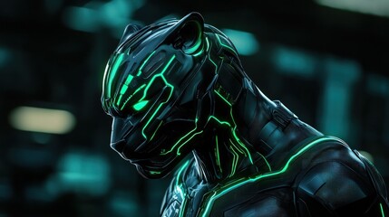 Cyber panther digital illustration