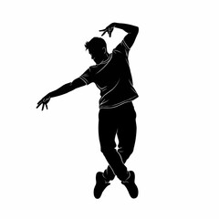 Silhouette of man dancing style vector
