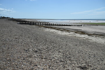 The tide is out as far as it will go at Littlehampton in West Sussex. 