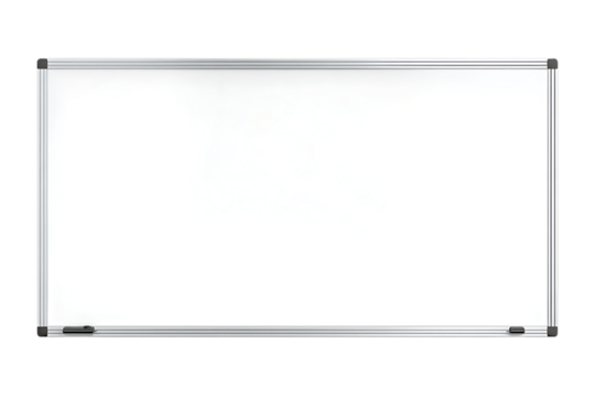 Blank whiteboard for presentations or messages.